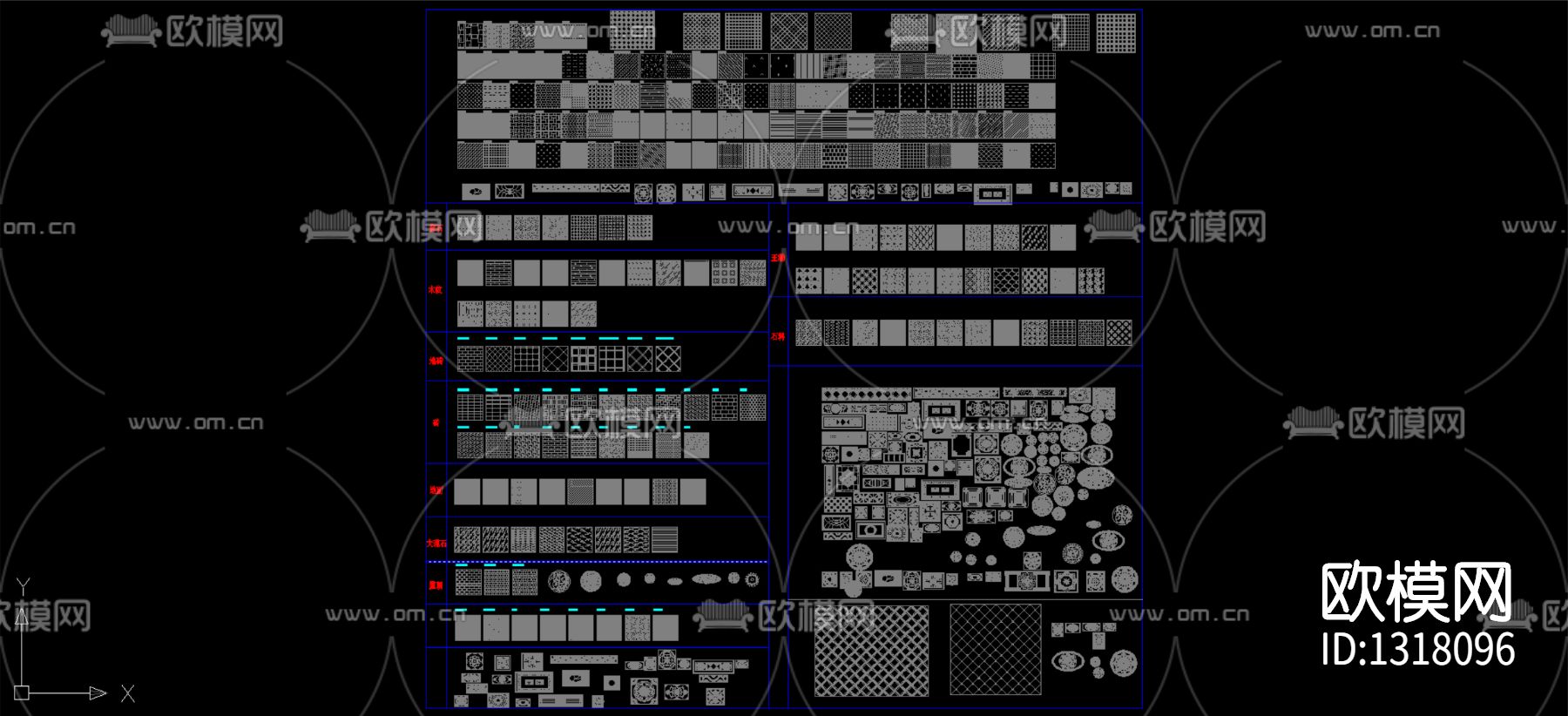 cad平面填充图块平面节点下载（渲染图3）