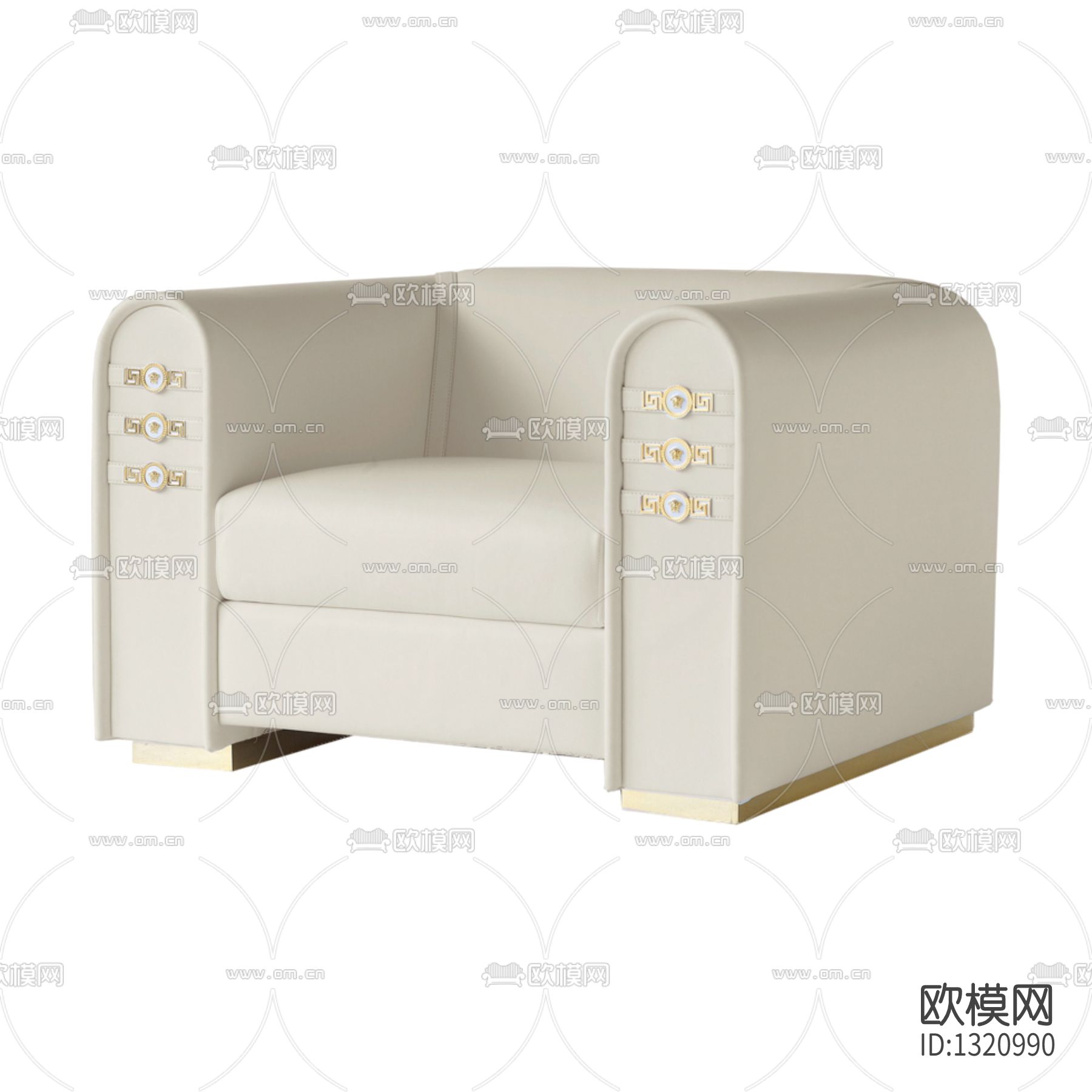 现代轻奢皮革单人沙发下载