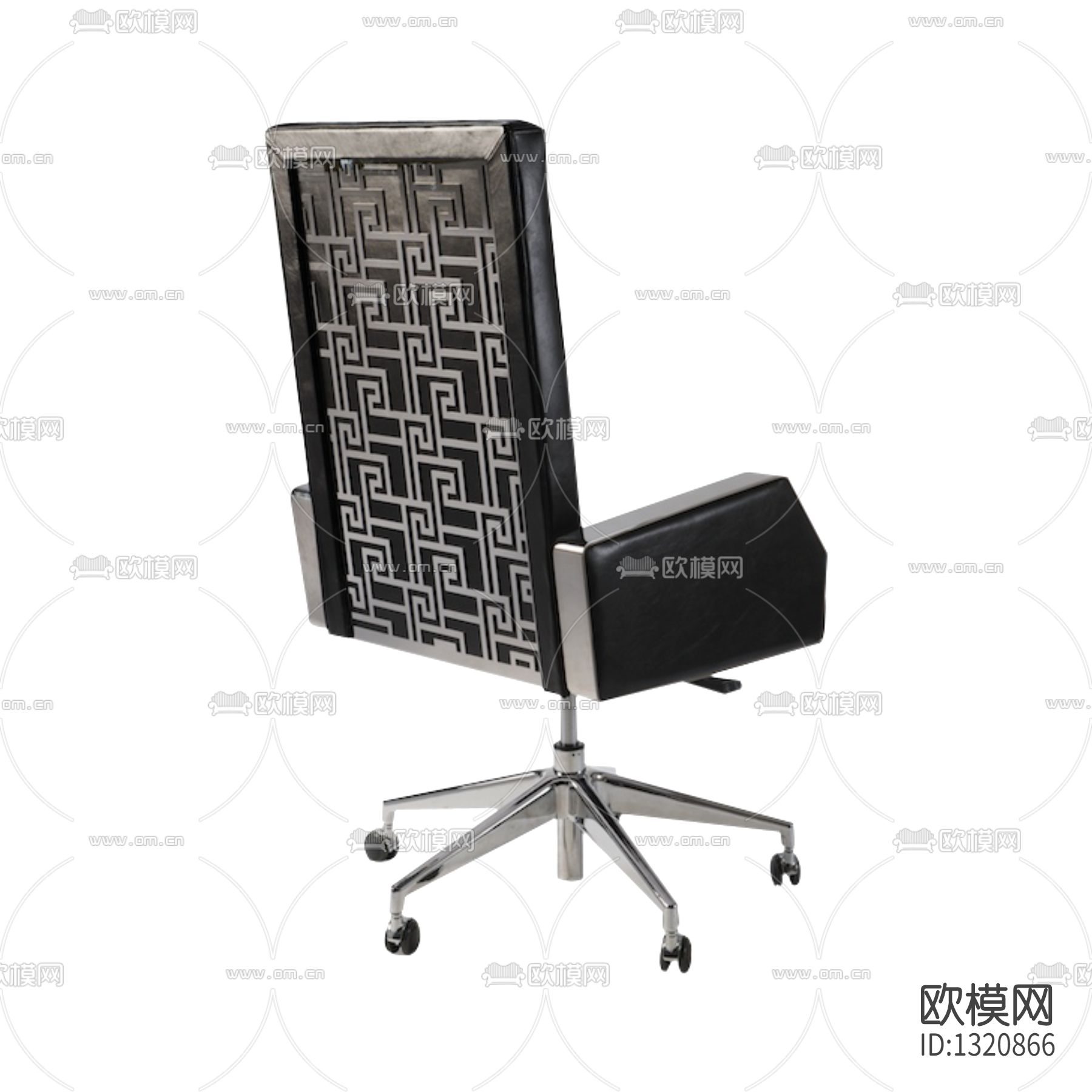 现代不锈钢皮革旋转办公椅