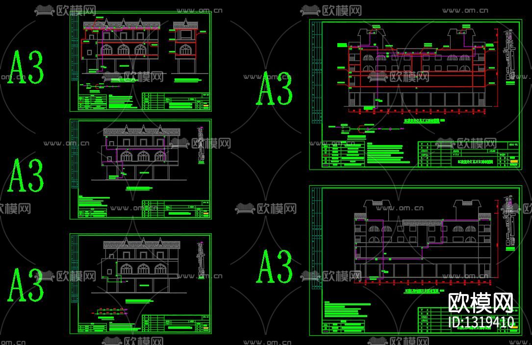 街道亮化电气cad施工图下载（渲染图7）