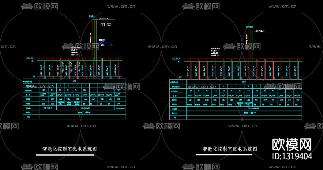 建筑弱电机房电气cad施工图下载（渲染图6）