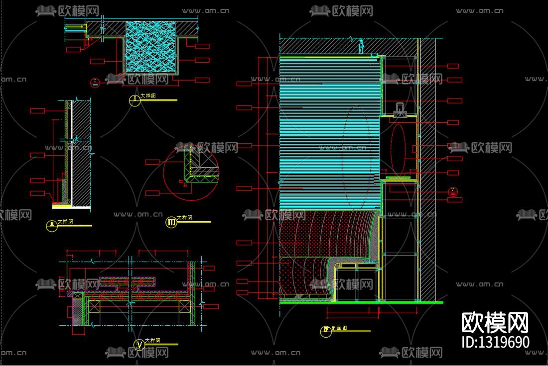 沙发卡座详图cad施工图下载（渲染图9）