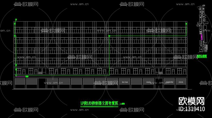 街道亮化电气cad施工图下载（渲染图3）