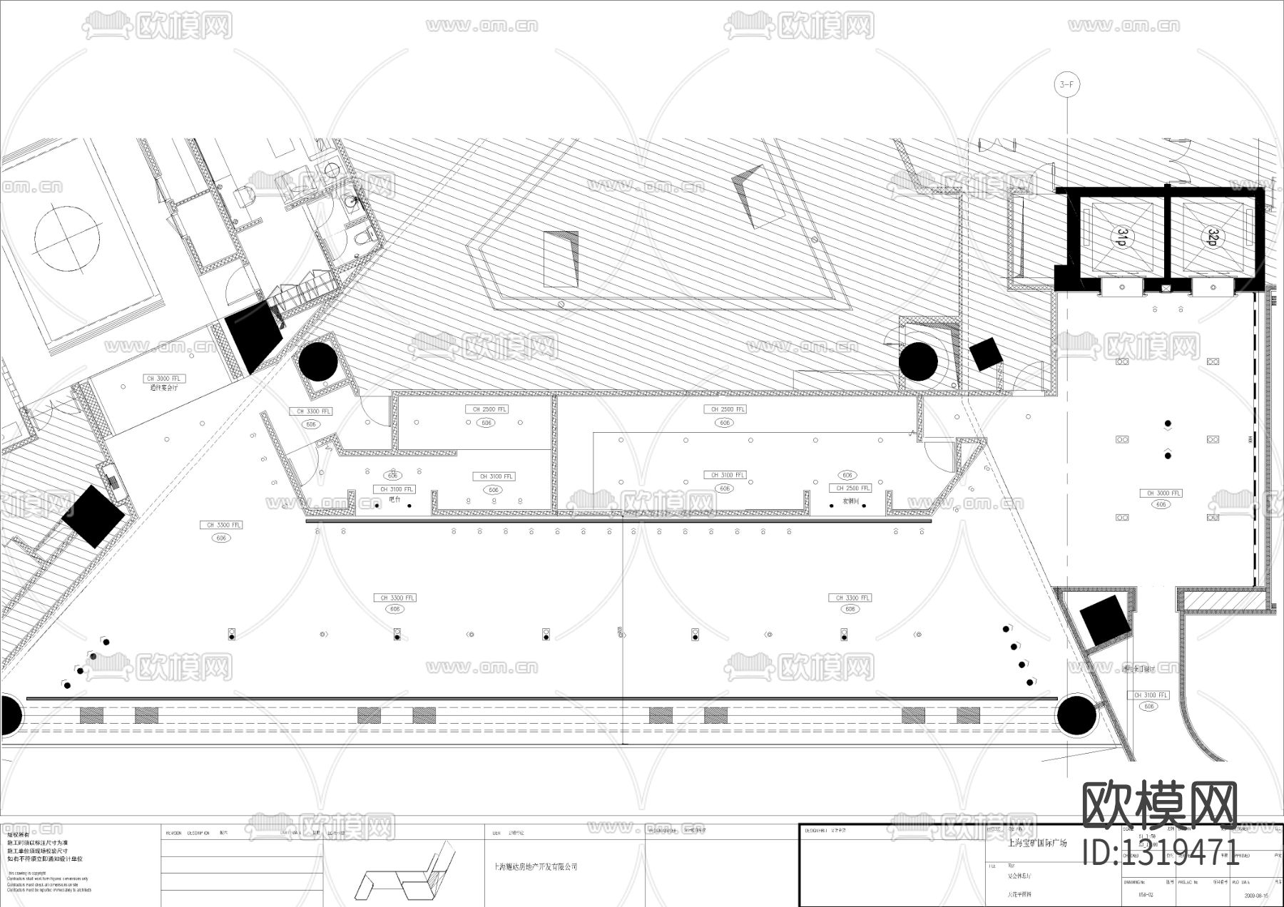酒店宴会休息厅cad施工图下载（渲染图6）