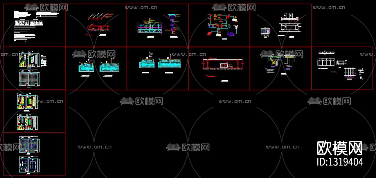 建筑弱电机房电气cad施工图下载（渲染图10）