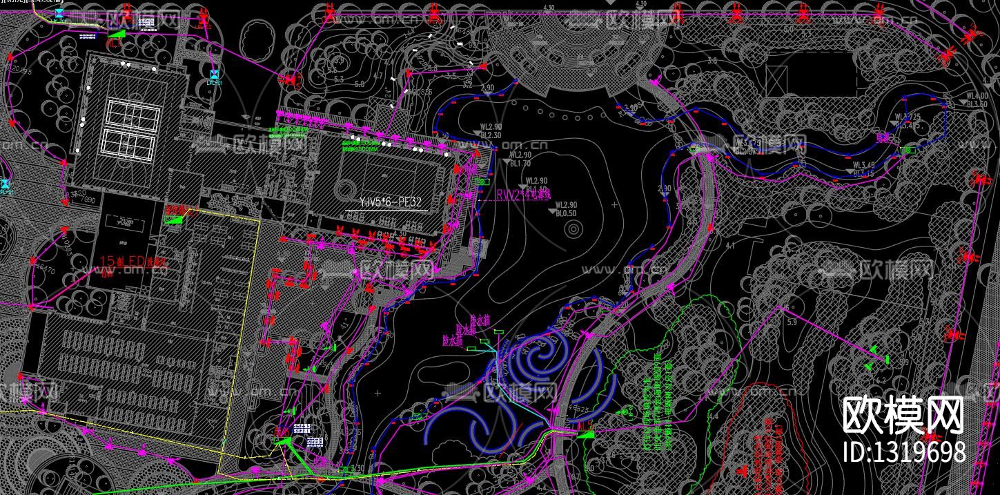 园林景观cad施工图下载（渲染图7）