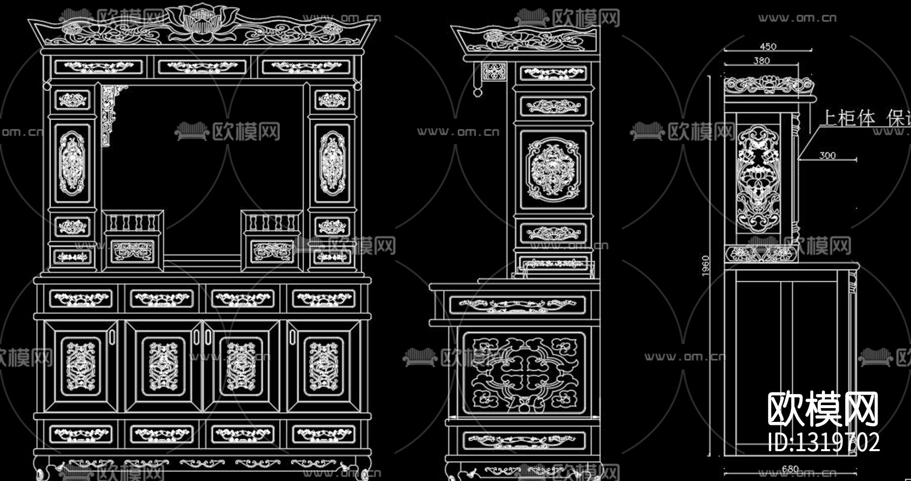 佛龛cad施工图下载（渲染图6）