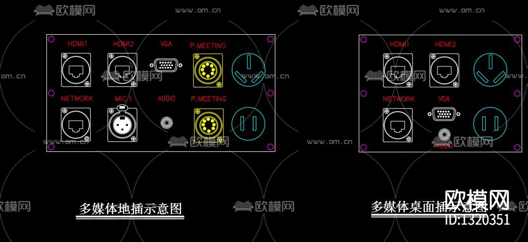弱电设备安装节点大样图下载（渲染图2）