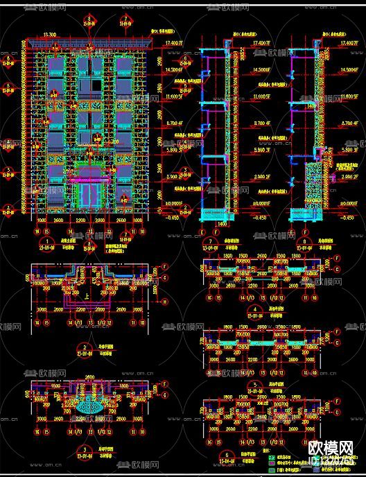 建筑玻璃幕cad图库下载（渲染图7）
