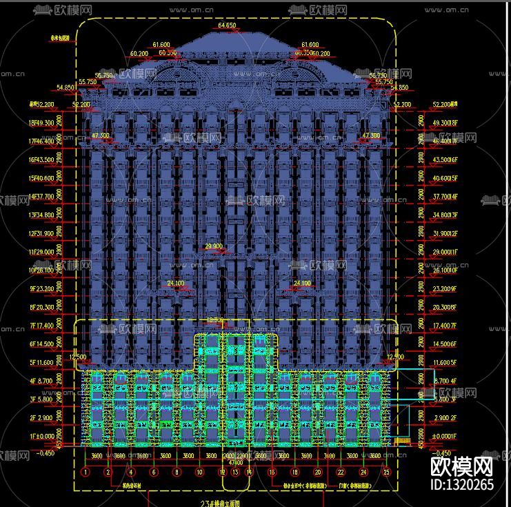建筑玻璃幕cad图库下载（渲染图9）