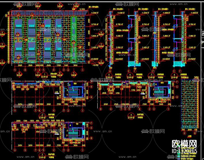 建筑玻璃幕cad图库下载（渲染图5）