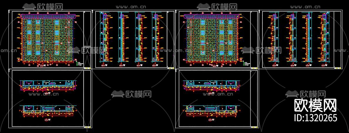 建筑玻璃幕cad图库下载（渲染图6）