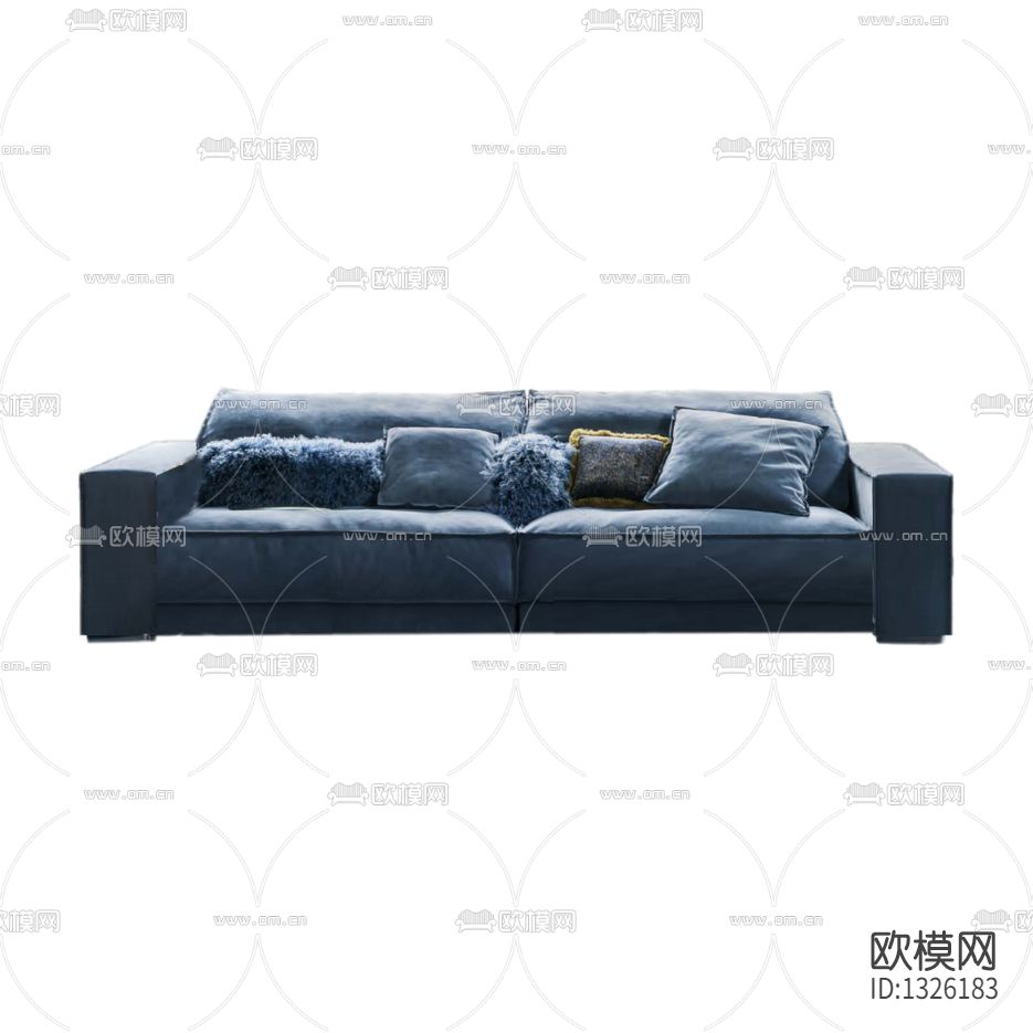 现代简约布艺双人沙发下载