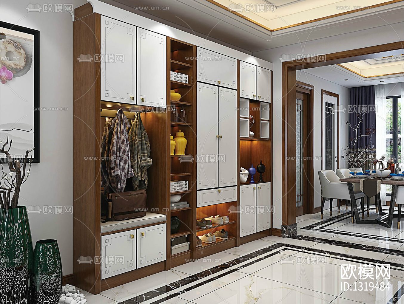 新中式家居ca施工图下载（渲染图6）