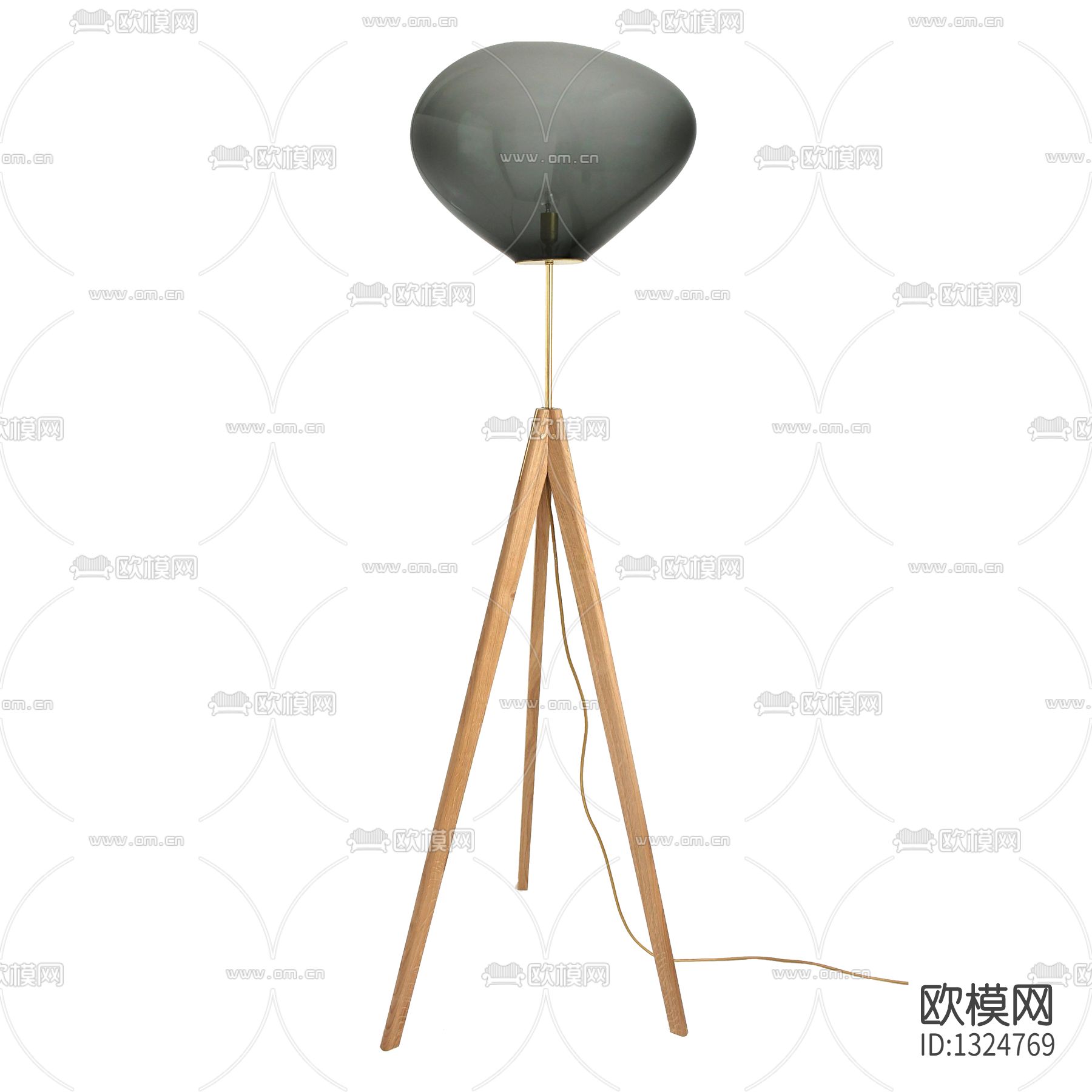 现代简约实木玻璃落地灯下载