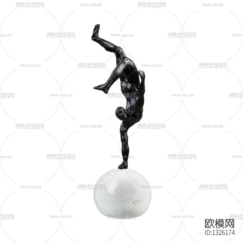 现代轻奢金属大理石摆件