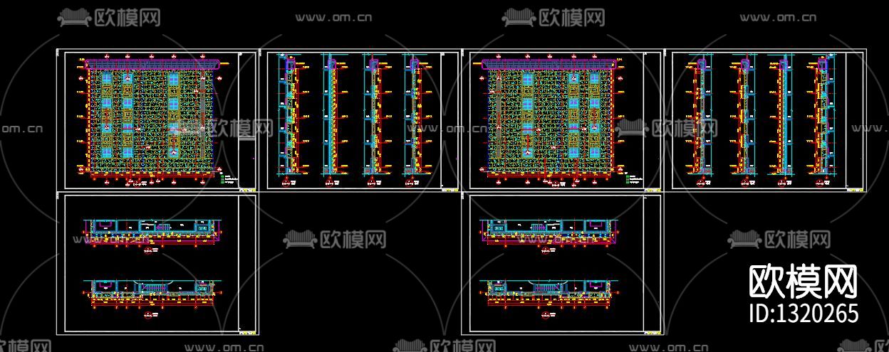 建筑玻璃幕cad图库下载（渲染图4）