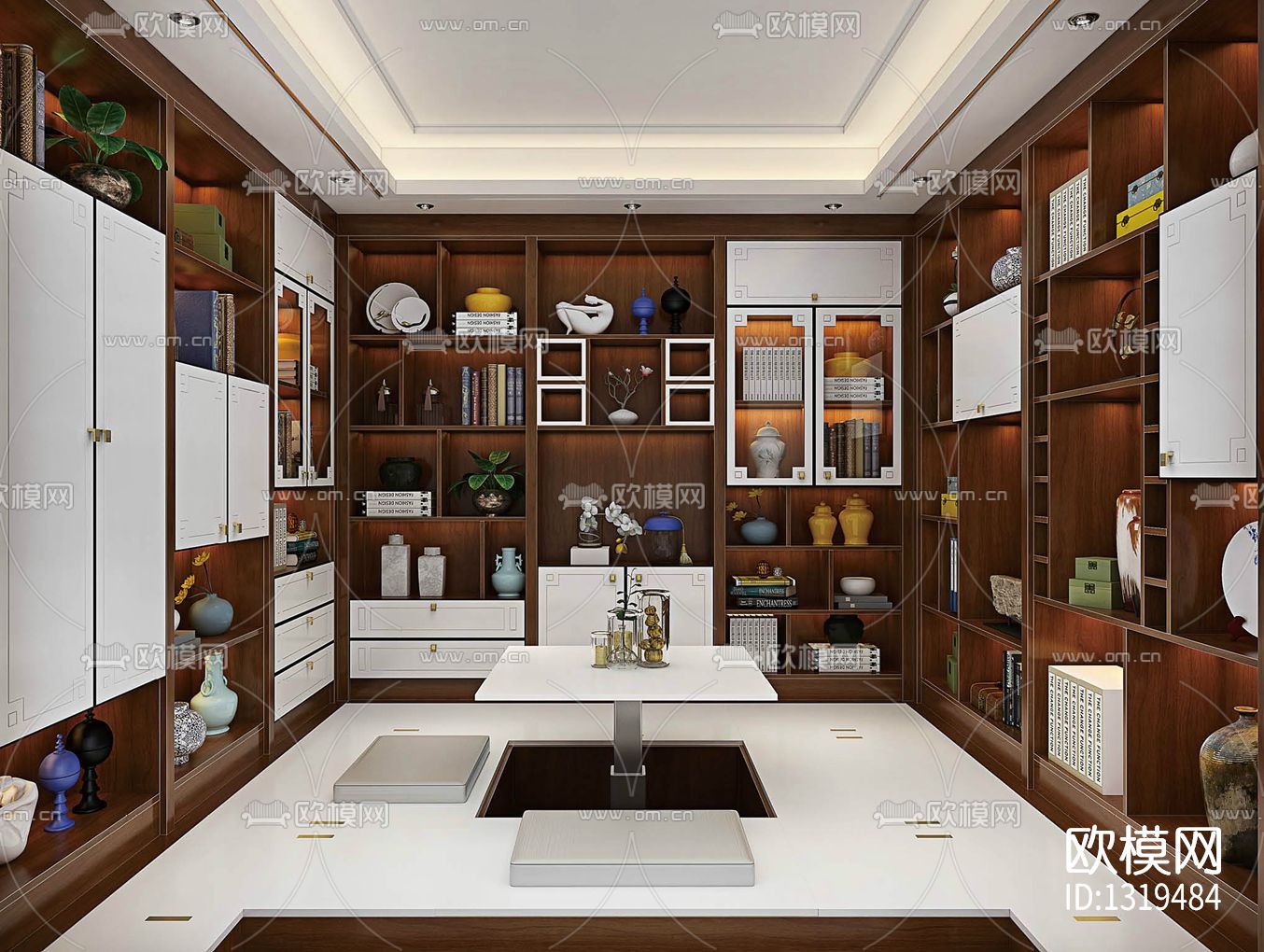 新中式家居ca施工图下载（渲染图3）