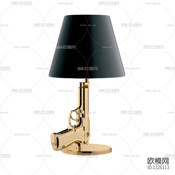 现代轻奢金属仿枪械台灯下载