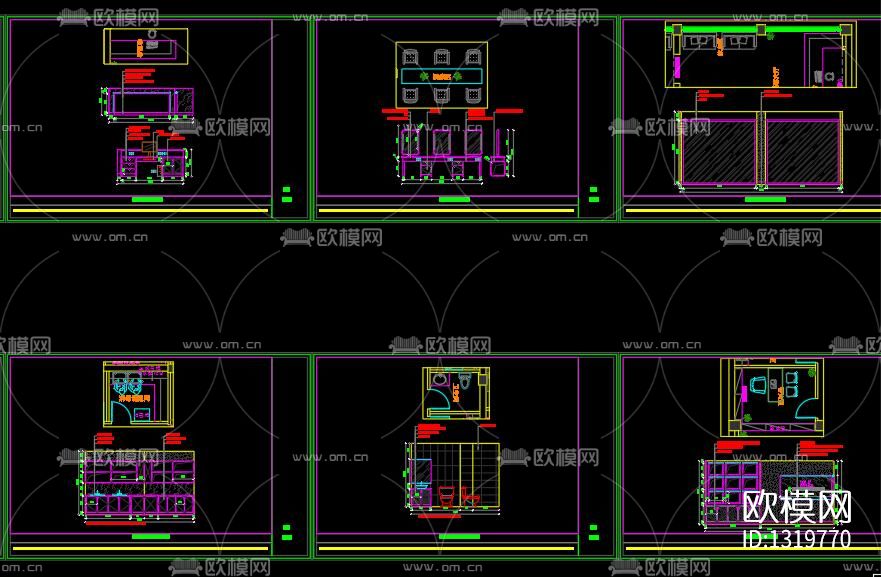 新轻奢美容院cad施工图下载（渲染图2）