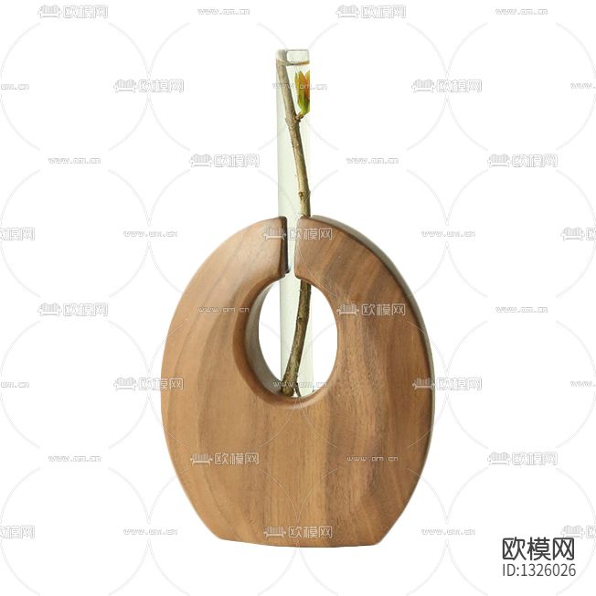 日式实木玻璃花器