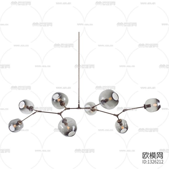 现代简约金属玻璃吊灯下载