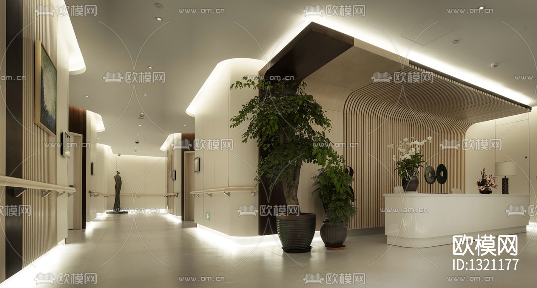 万柳书院会所CAD施工图效果图下载（渲染图1）