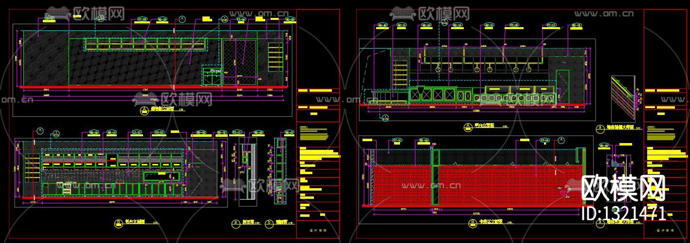 咖啡厅cad施工图下载（渲染图5）