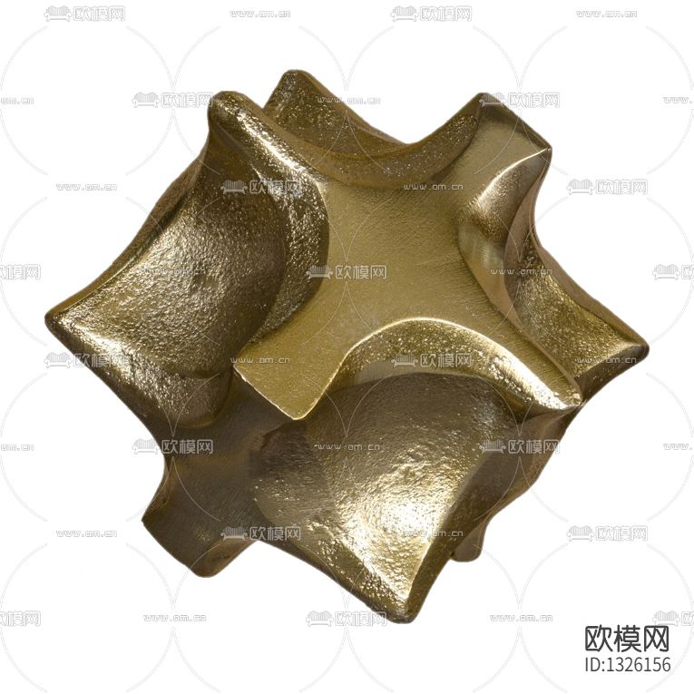 现代轻奢不规则金属摆件下载