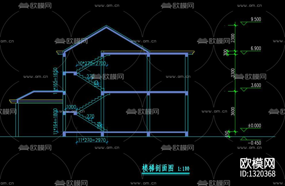 二层小别墅建cad施工图下载（渲染图4）