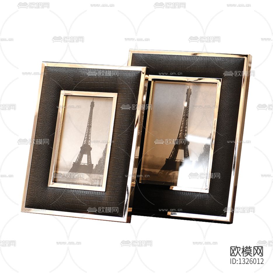 现代轻奢金属皮革相框下载