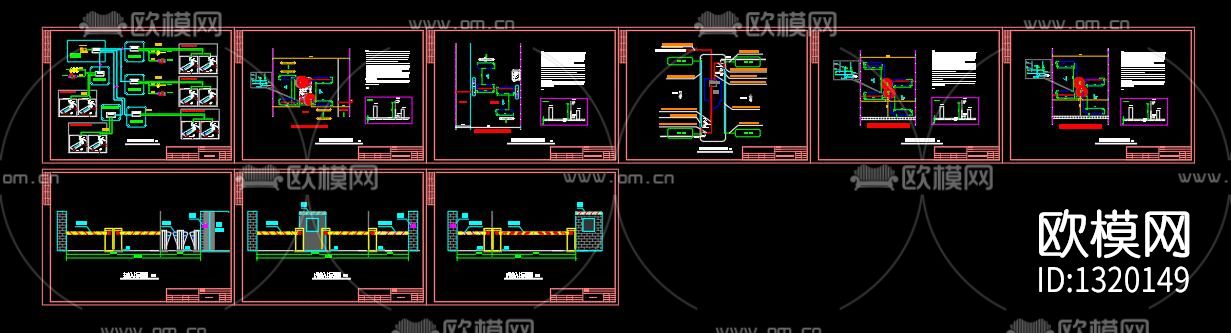 出入口管理车牌识别系统cad大样图下载（渲染图3）