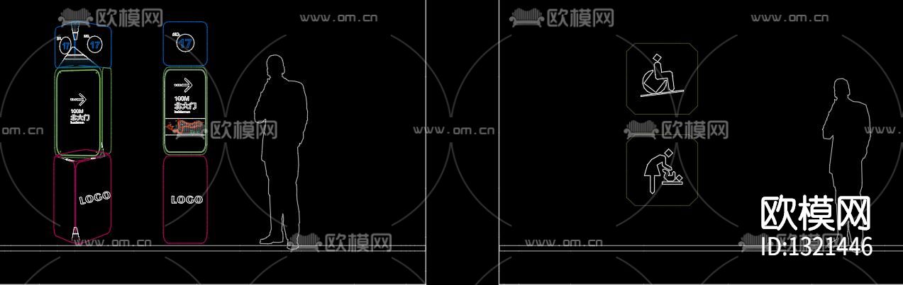 儿童游乐场导视牌cad施工图下载（渲染图7）