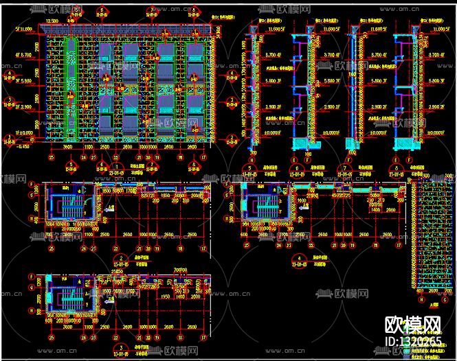 建筑玻璃幕cad图库下载（渲染图2）