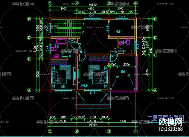 二层小别墅建cad施工图下载（渲染图3）