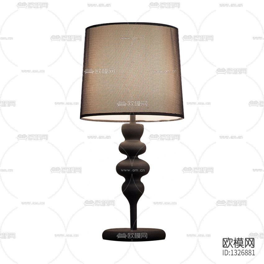 美式实木纱网灯罩台灯下载