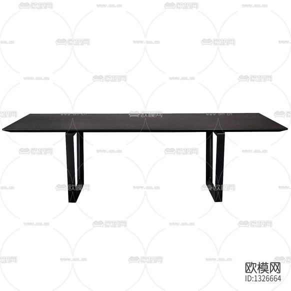 現(xiàn)代極簡實木金屬餐桌下載