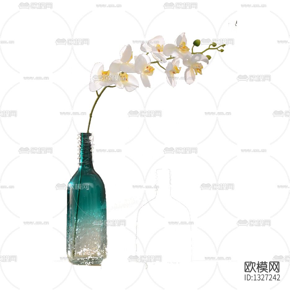 现代简约变色玻璃花瓶蝴蝶兰花艺