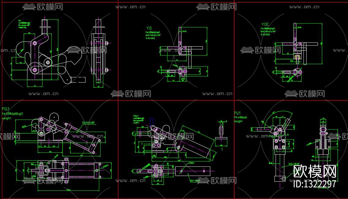 机械手动张紧卡手cad图库下载（渲染图9）