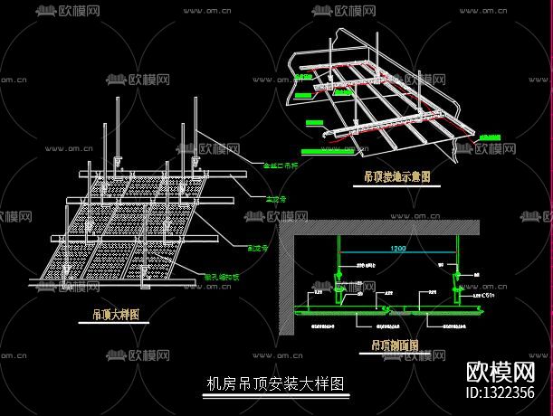 档案机房及电子政务室cad施工图下载（渲染图9）