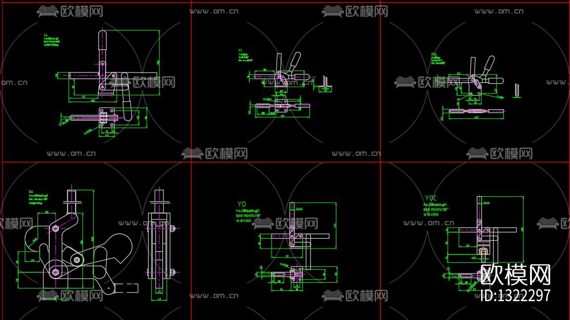机械手动张紧卡手cad图库下载（渲染图5）