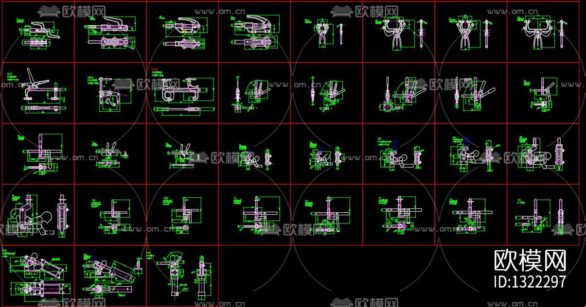机械手动张紧卡手cad图库下载（渲染图8）