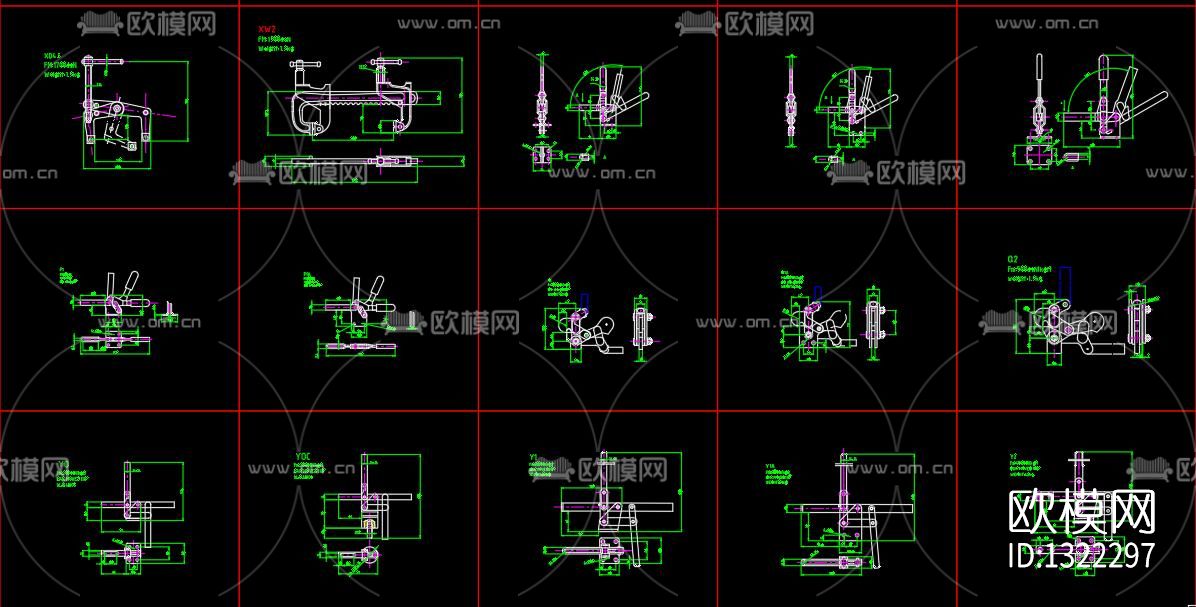 机械手动张紧卡手cad图库下载（渲染图4）