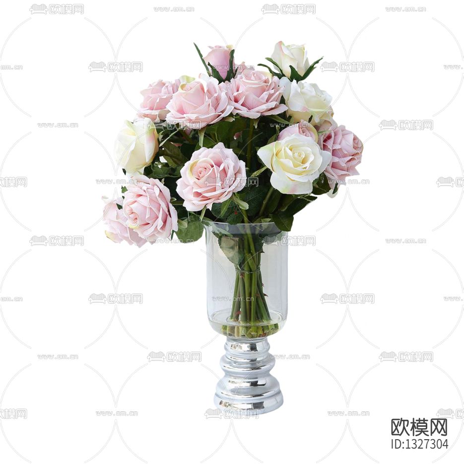 现代简约玻璃花瓶摆放花艺