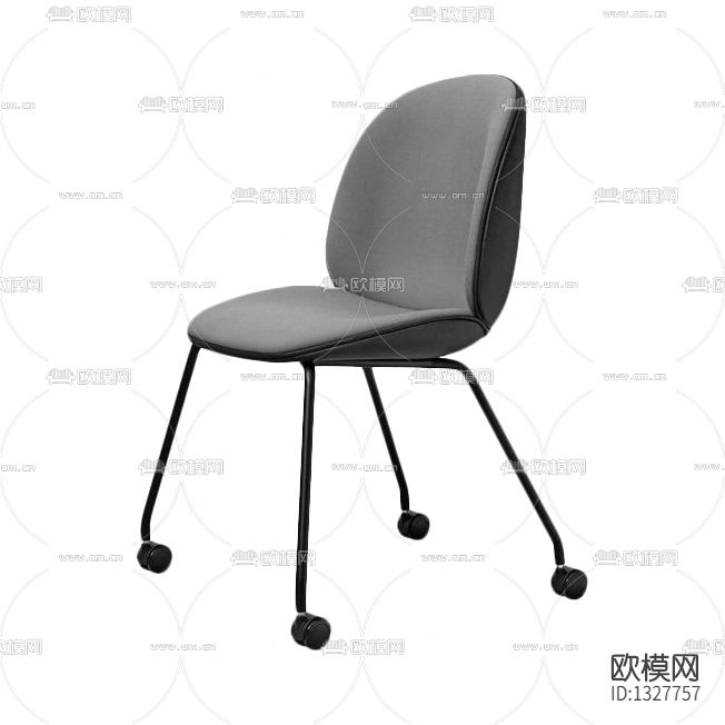 现代简约金属布艺带脚轮办公椅