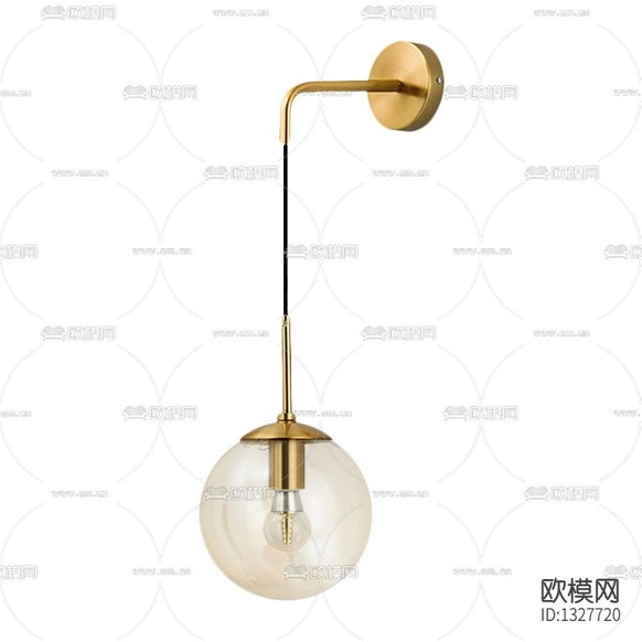 现代轻奢金属玻璃壁灯下载