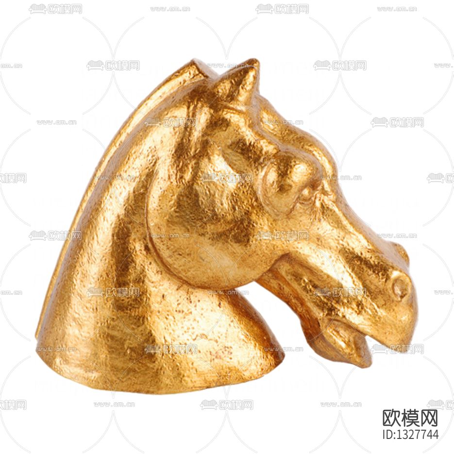 现代轻奢镀金马头雕塑