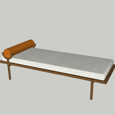  新中式布艺脚踏su模型 