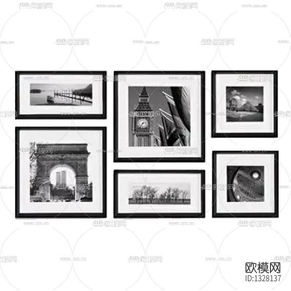 美式简约黑白摄影装饰画