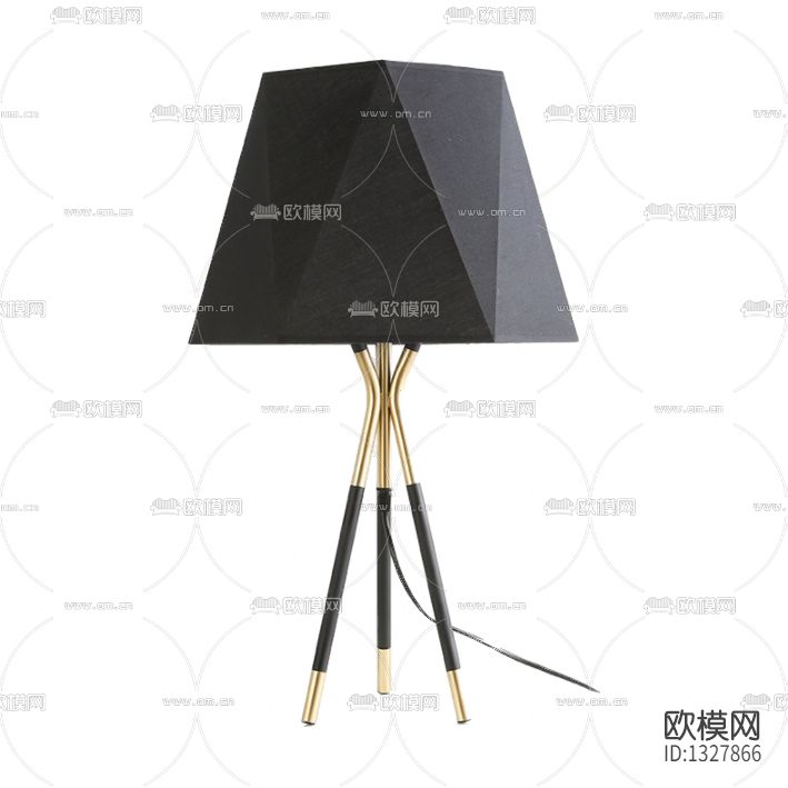 现代轻奢实木金属台灯下载